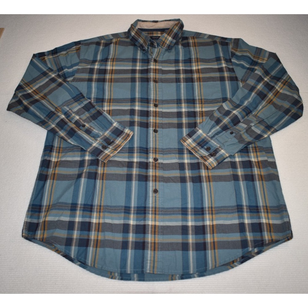 Arrow USA 1851 Men's L Multicolor Plaid Long Sleeve Cotton Button‑Down Shirt